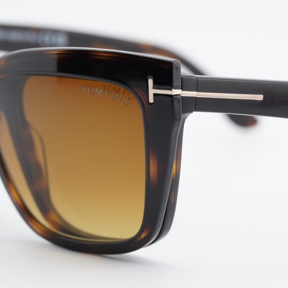 Tom Ford FT6069-B 052 Square Eyeglasses 54mm - Havana / Clear with Clip-on main image 6